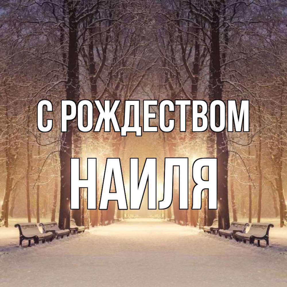 Открытка на каждый день с именем, Наиля С рождеством зима, парк, фонарь, лес Прикольная открытка с пожеланием онлайн скачать бесплатно 