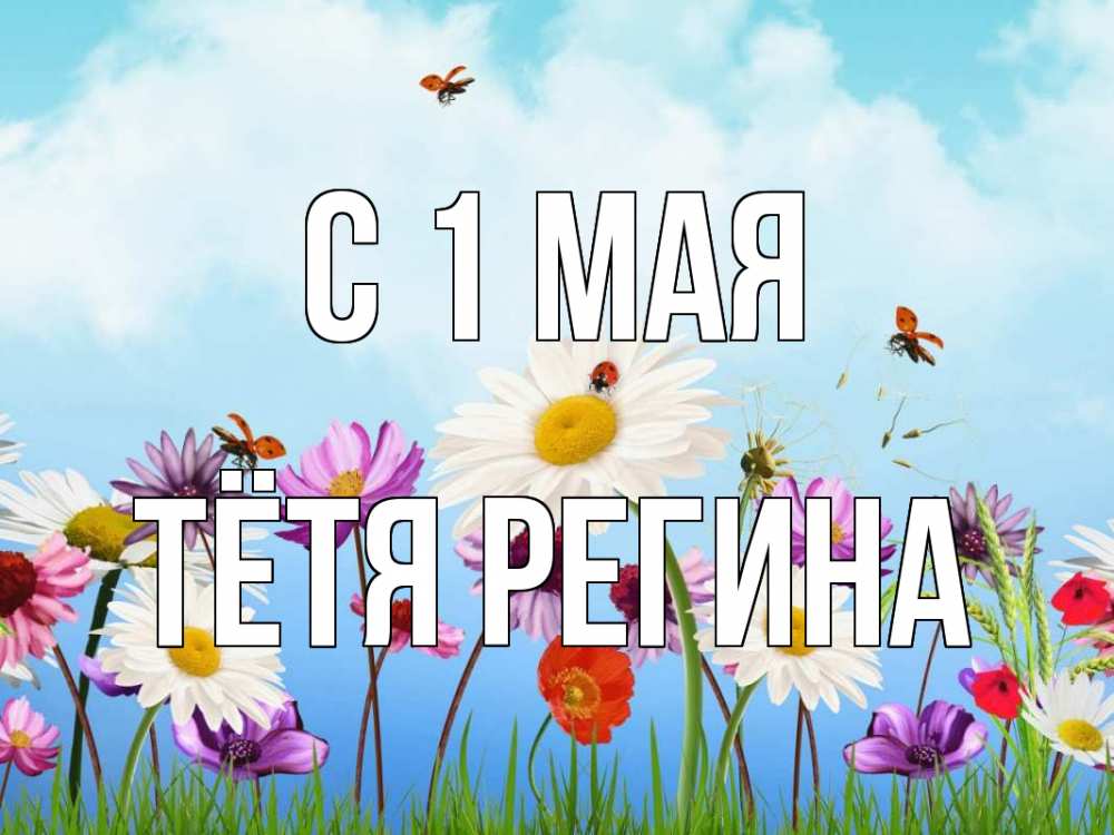 Открытка на каждый день с именем, Тётя-Регина С 1 мая С 1 мая Прикольная открытка с пожеланием онлайн скачать бесплатно 