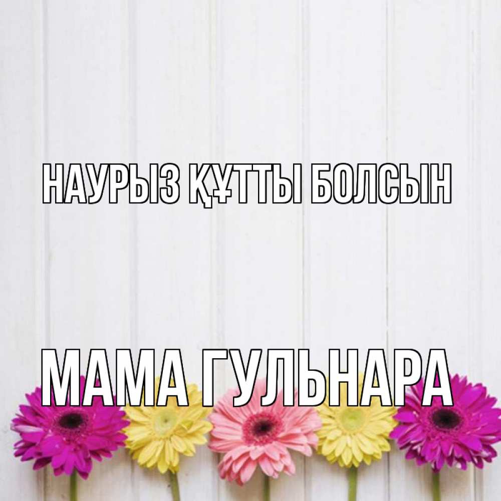 Открытка на каждый день с именем, Мама-Гульнара Наурыз құтты болсын женщинам 1 Прикольная открытка с пожеланием онлайн скачать бесплатно 