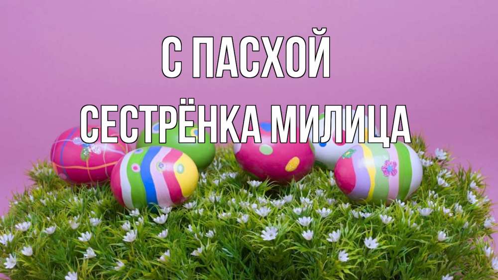 Открытка на каждый день с именем, Сестрёнка-Милица С пасхой пасха Прикольная открытка с пожеланием онлайн скачать бесплатно 