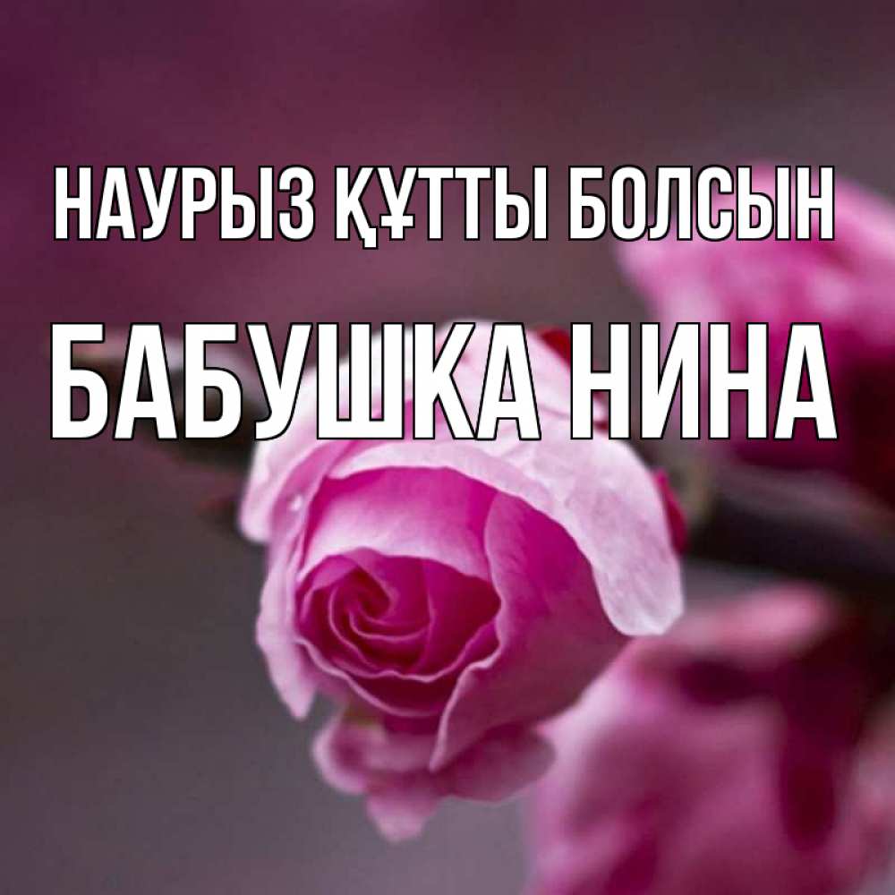 Открытка на каждый день с именем, Бабушка-Нина Наурыз құтты болсын весна Прикольная открытка с пожеланием онлайн скачать бесплатно 