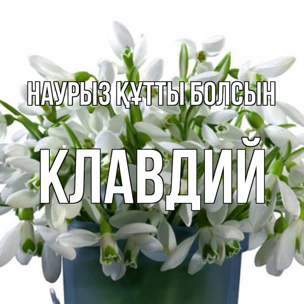 Открытка на каждый день с именем, Клавдий Наурыз құтты болсын цветы к наурызу Прикольная открытка с пожеланием онлайн скачать бесплатно 