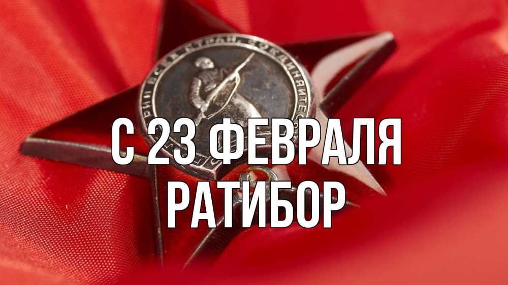 Открытка на каждый день с именем, Ратибор С 23 февраля 23 февраля Прикольная открытка с пожеланием онлайн скачать бесплатно 