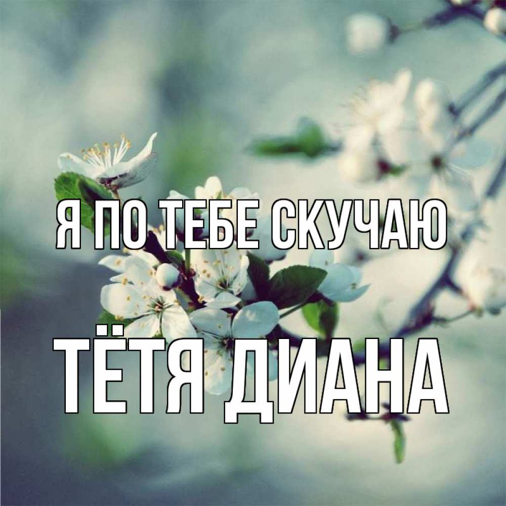 Открытка на каждый день с именем, Тётя-Диана Я по тебе скучаю весна Прикольная открытка с пожеланием онлайн скачать бесплатно 