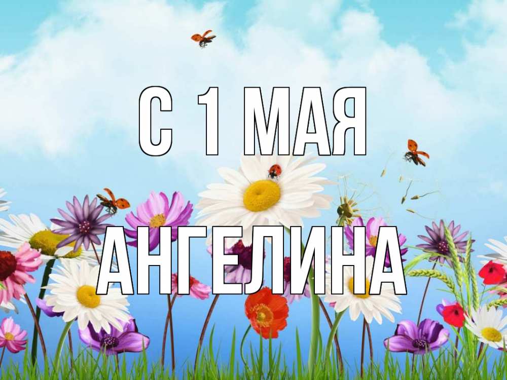 Открытка на каждый день с именем, Ангелина С 1 мая С 1 мая Прикольная открытка с пожеланием онлайн скачать бесплатно 