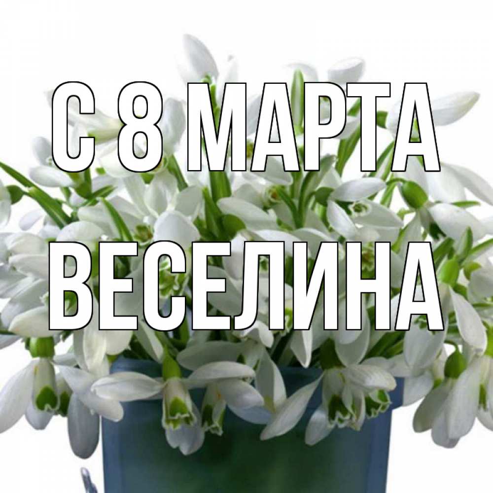 Открытка на каждый день с именем, Веселина С 8 МАРТА цветы к международному женскому дню Прикольная открытка с пожеланием онлайн скачать бесплатно 