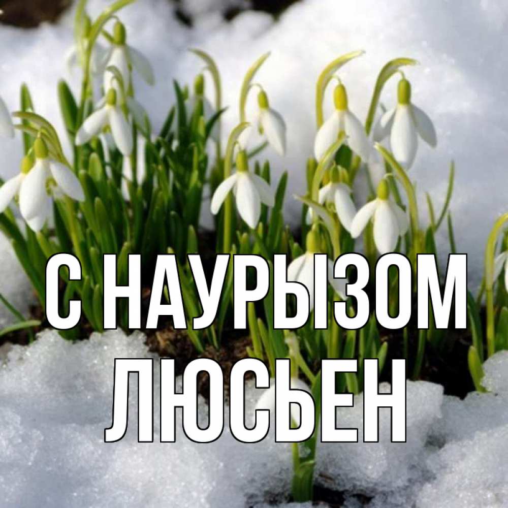 Открытка на каждый день с именем, Люсьен С наурызом цветы весенние Прикольная открытка с пожеланием онлайн скачать бесплатно 