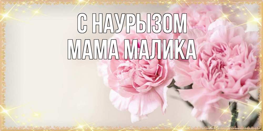 Открытка на каждый день с именем, Мама-Малика С наурызом открытка с розовыми цветами в рамочке с подписью праздник весны наурыз Прикольная открытка с пожеланием онлайн скачать бесплатно 