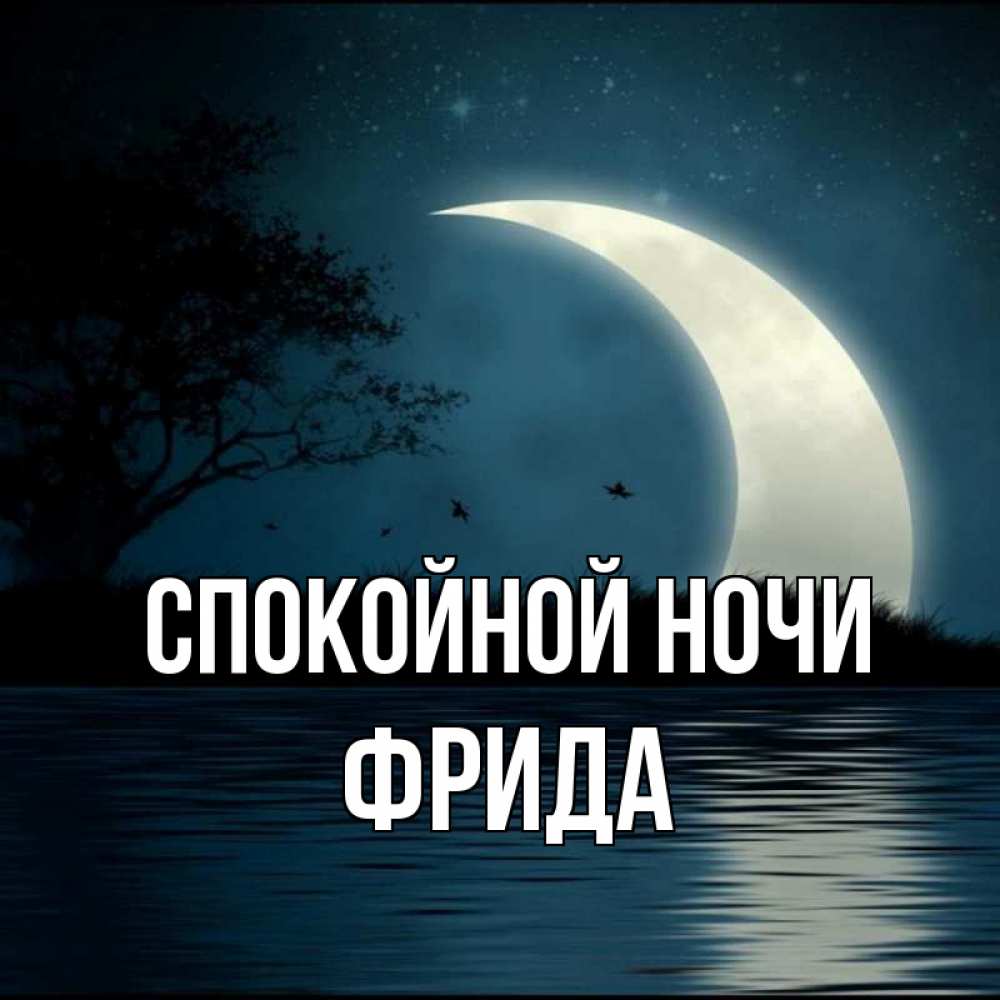 Открытка на каждый день с именем, Фрида Спокойной ночи вода Прикольная открытка с пожеланием онлайн скачать бесплатно 