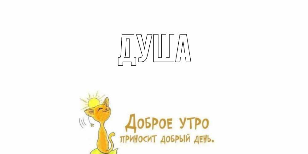 Открытка на каждый день с именем, Душа Главная кот, солнце Прикольная открытка с пожеланием онлайн скачать бесплатно 