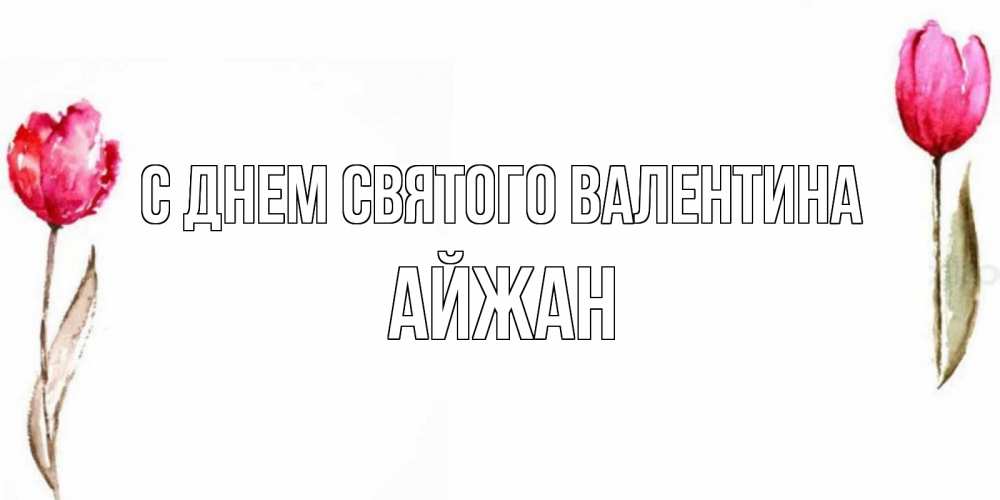 Открытка на каждый день с именем, Айжан С днем Святого Валентина Открытки на день всех влюбленных с тюльпанами акварелью Прикольная открытка с пожеланием онлайн скачать бесплатно 