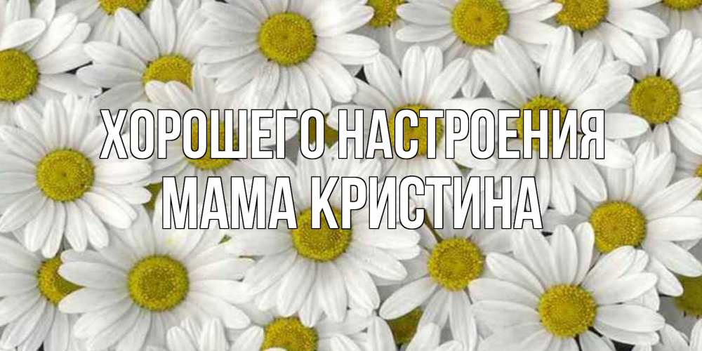 Открытка на каждый день с именем, Мама-Кристина Хорошего настроения поляна ромашек Прикольная открытка с пожеланием онлайн скачать бесплатно 
