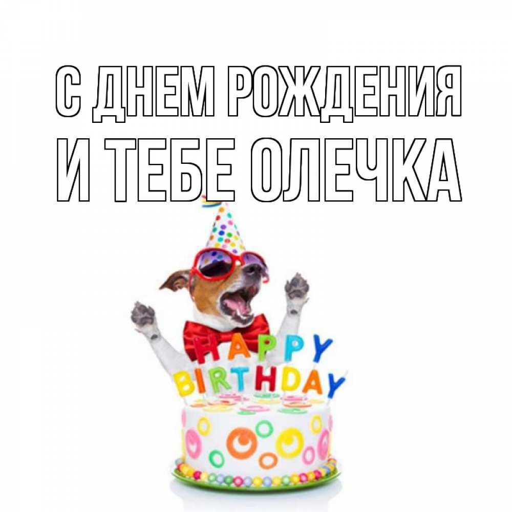 Открытка на каждый день с именем, и-тебе-Олечка С днем рождения тортик Прикольная открытка с пожеланием онлайн скачать бесплатно 