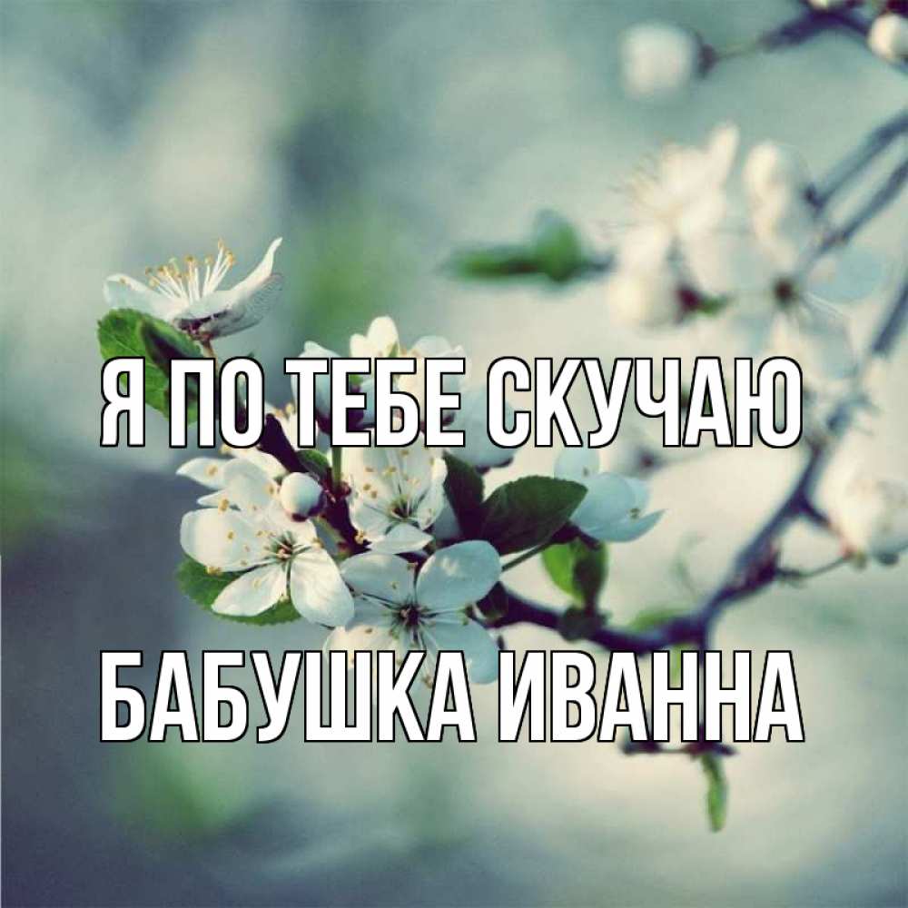 Открытка на каждый день с именем, Бабушка-Иванна Я по тебе скучаю весна Прикольная открытка с пожеланием онлайн скачать бесплатно 