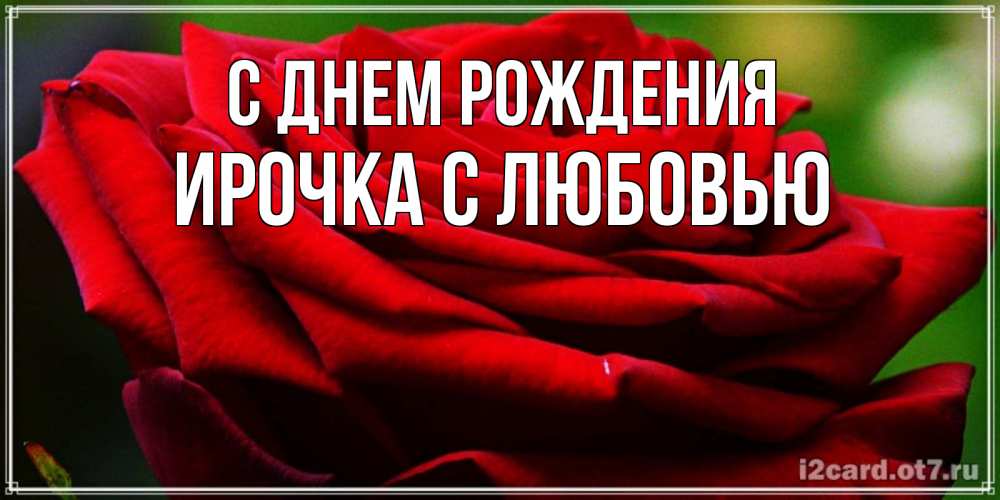 Открытка на каждый день с именем, Ирочка-с-любовью С днем рождения розочка очень красивая Прикольная открытка с пожеланием онлайн скачать бесплатно 