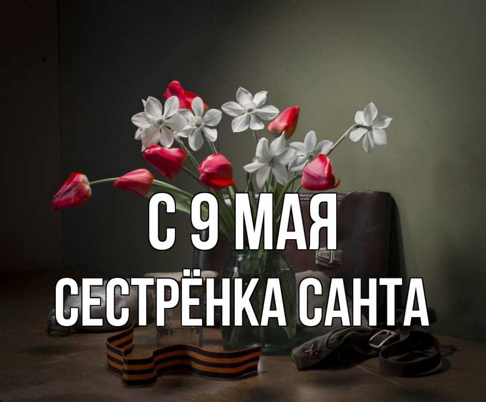 Открытка на каждый день с именем, Сестрёнка-Санта С 9 мая 9 мая Прикольная открытка с пожеланием онлайн скачать бесплатно 