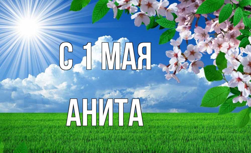 Открытка на каждый день с именем, Анита С 1 мая С 1 мая Прикольная открытка с пожеланием онлайн скачать бесплатно 