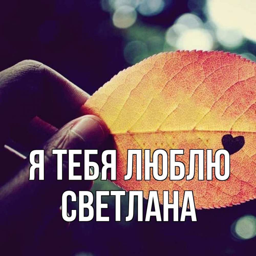 Открытка на каждый день с именем, Светлана Я тебя люблю держу лист Прикольная открытка с пожеланием онлайн скачать бесплатно 
