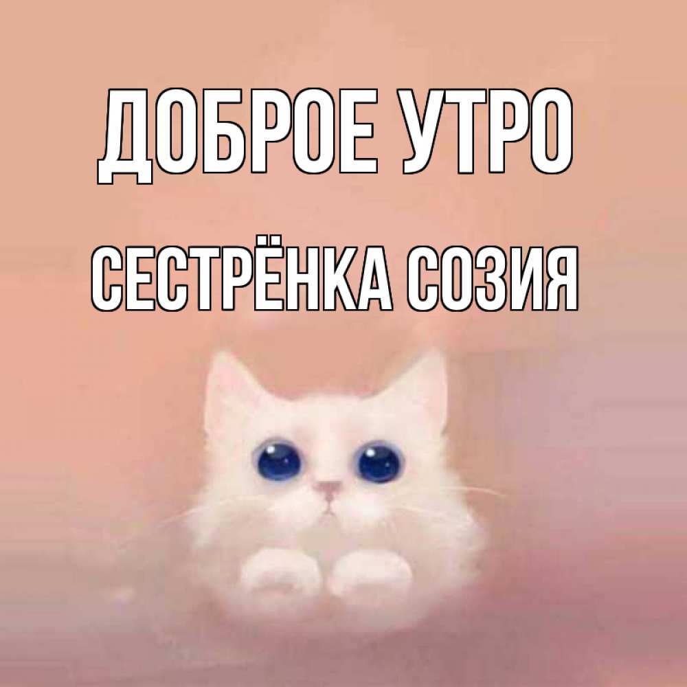 Открытка на каждый день с именем, Сестрёнка-Созия Доброе утро на розовом фоне Прикольная открытка с пожеланием онлайн скачать бесплатно 