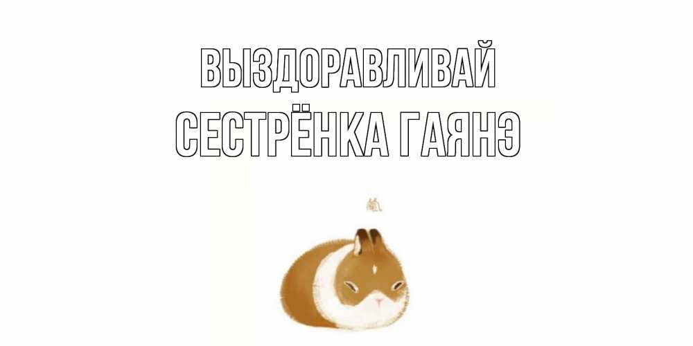 Открытка на каждый день с именем, Сестрёнка-Гаянэ Выздоравливай морская свинка на открытке с пожеланиями не болеть Прикольная открытка с пожеланием онлайн скачать бесплатно 