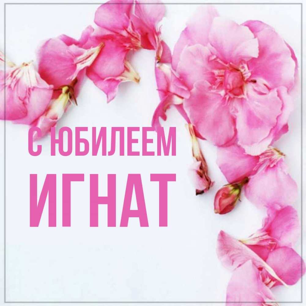 Открытка на каждый день с именем, Игнат С юбилеем Красивая открытка для поздравления с днем рождения Прикольная открытка с пожеланием онлайн скачать бесплатно 