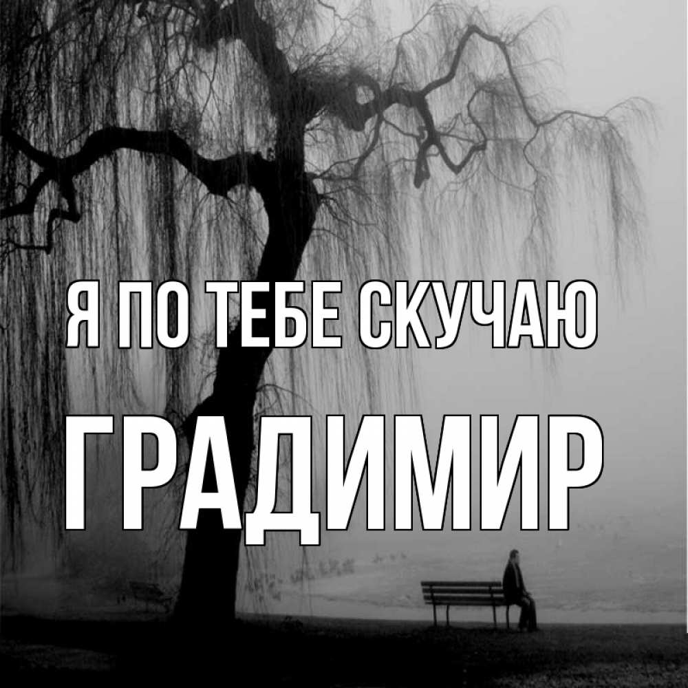 Открытка на каждый день с именем, Градимир Я по тебе скучаю лавочка под деревом я жду тебя Прикольная открытка с пожеланием онлайн скачать бесплатно 