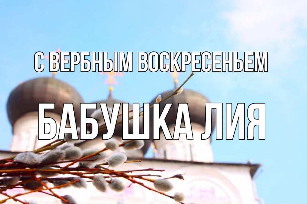 Открытка на каждый день с именем, Бабушка-Лия С вербным воскресеньем верба Прикольная открытка с пожеланием онлайн скачать бесплатно 