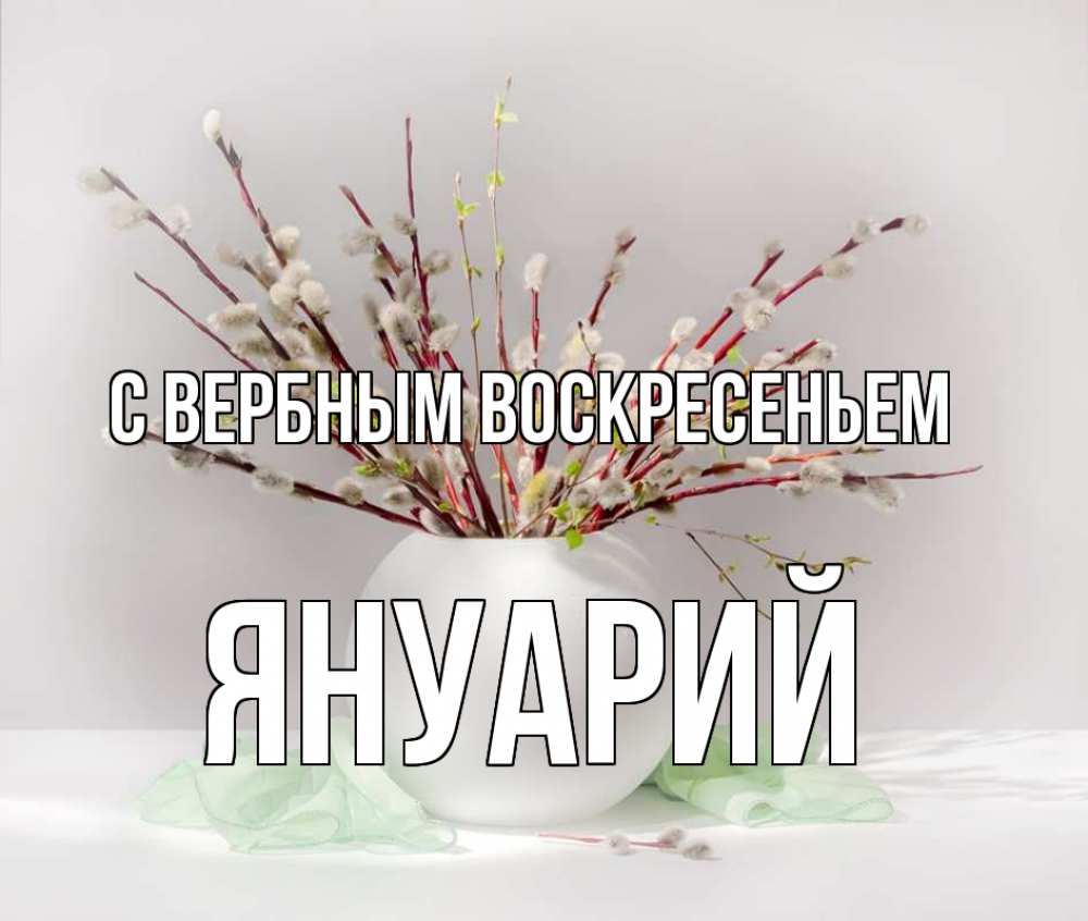Открытка на каждый день с именем, Януарий С вербным воскресеньем верба Прикольная открытка с пожеланием онлайн скачать бесплатно 
