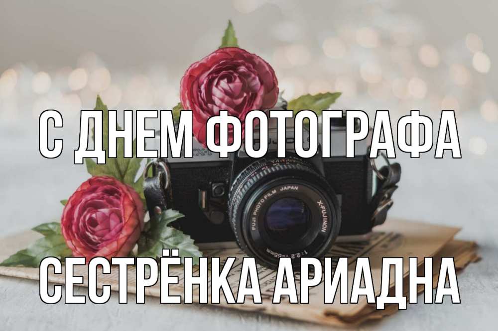 Открытка на каждый день с именем, Сестрёнка-Ариадна С днем фотографа с днем фотографа Прикольная открытка с пожеланием онлайн скачать бесплатно 