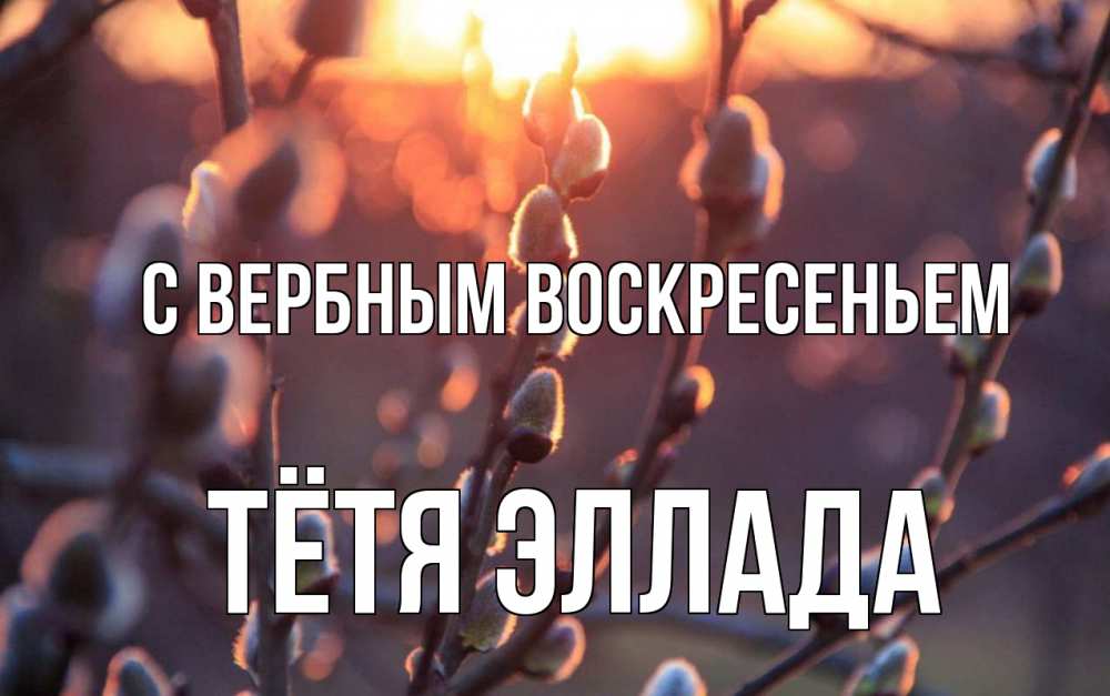 Открытка на каждый день с именем, Тётя-Эллада С вербным воскресеньем верба Прикольная открытка с пожеланием онлайн скачать бесплатно 