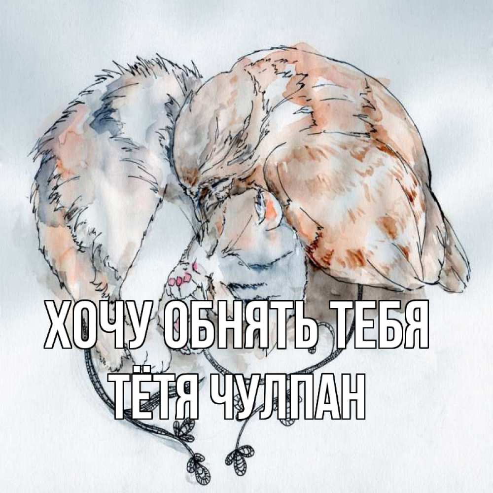 Открытка на каждый день с именем, Тётя-Чулпан Хочу обнять тебя можно быть вместе даже когда очень разные Прикольная открытка с пожеланием онлайн скачать бесплатно 
