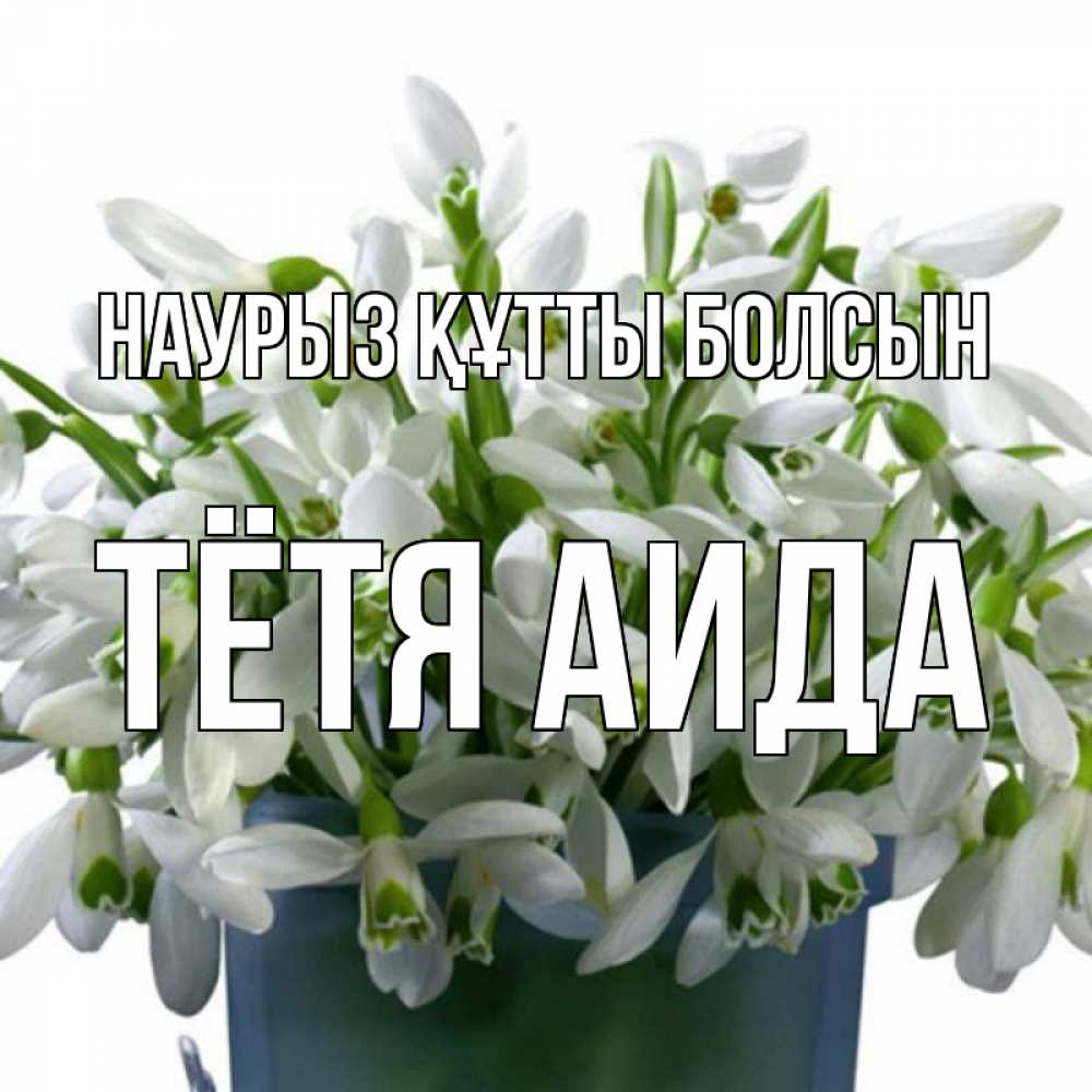 Открытка на каждый день с именем, Тётя-Аида Наурыз құтты болсын цветы к наурызу Прикольная открытка с пожеланием онлайн скачать бесплатно 