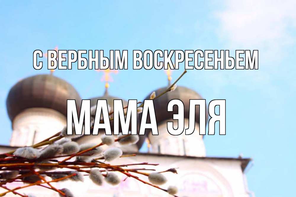 Открытка на каждый день с именем, Мама-Эля С вербным воскресеньем верба Прикольная открытка с пожеланием онлайн скачать бесплатно 