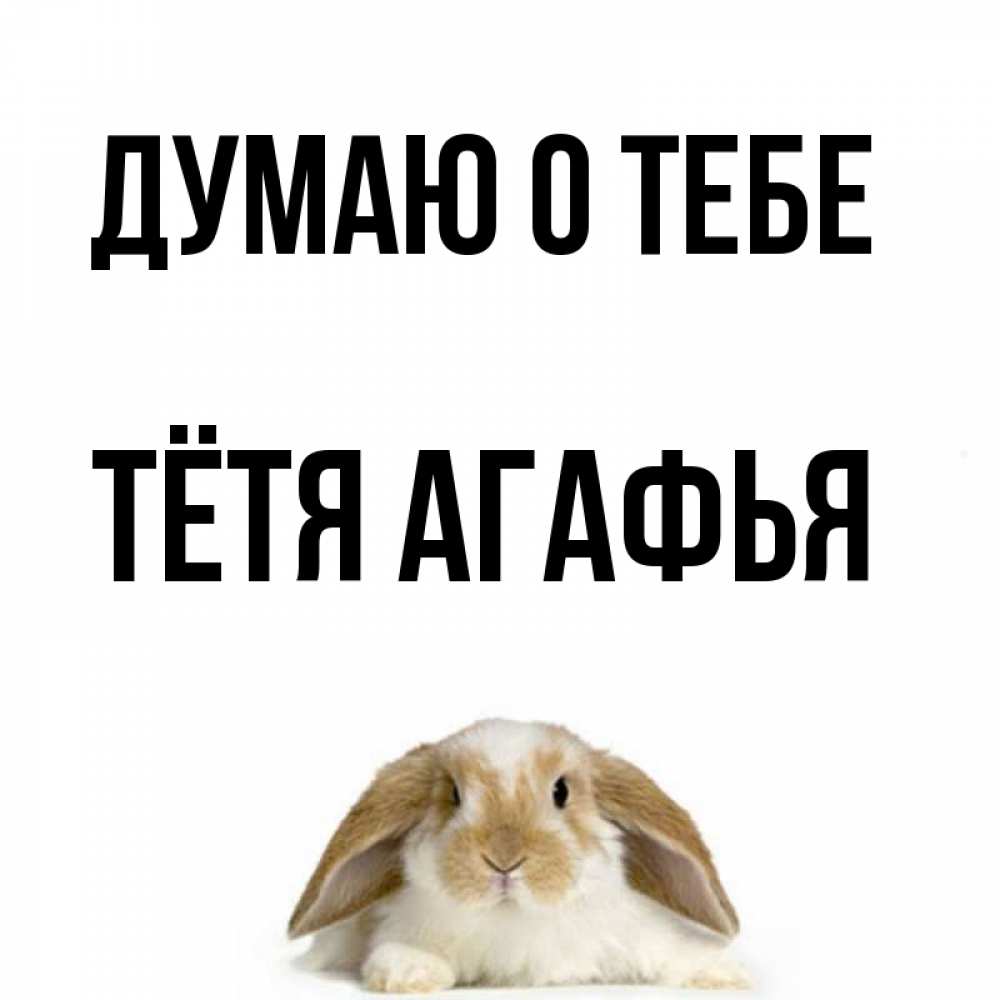 Открытка на каждый день с именем, Тётя-Агафья Думаю о тебе подписать своими руками онлайн Прикольная открытка с пожеланием онлайн скачать бесплатно 