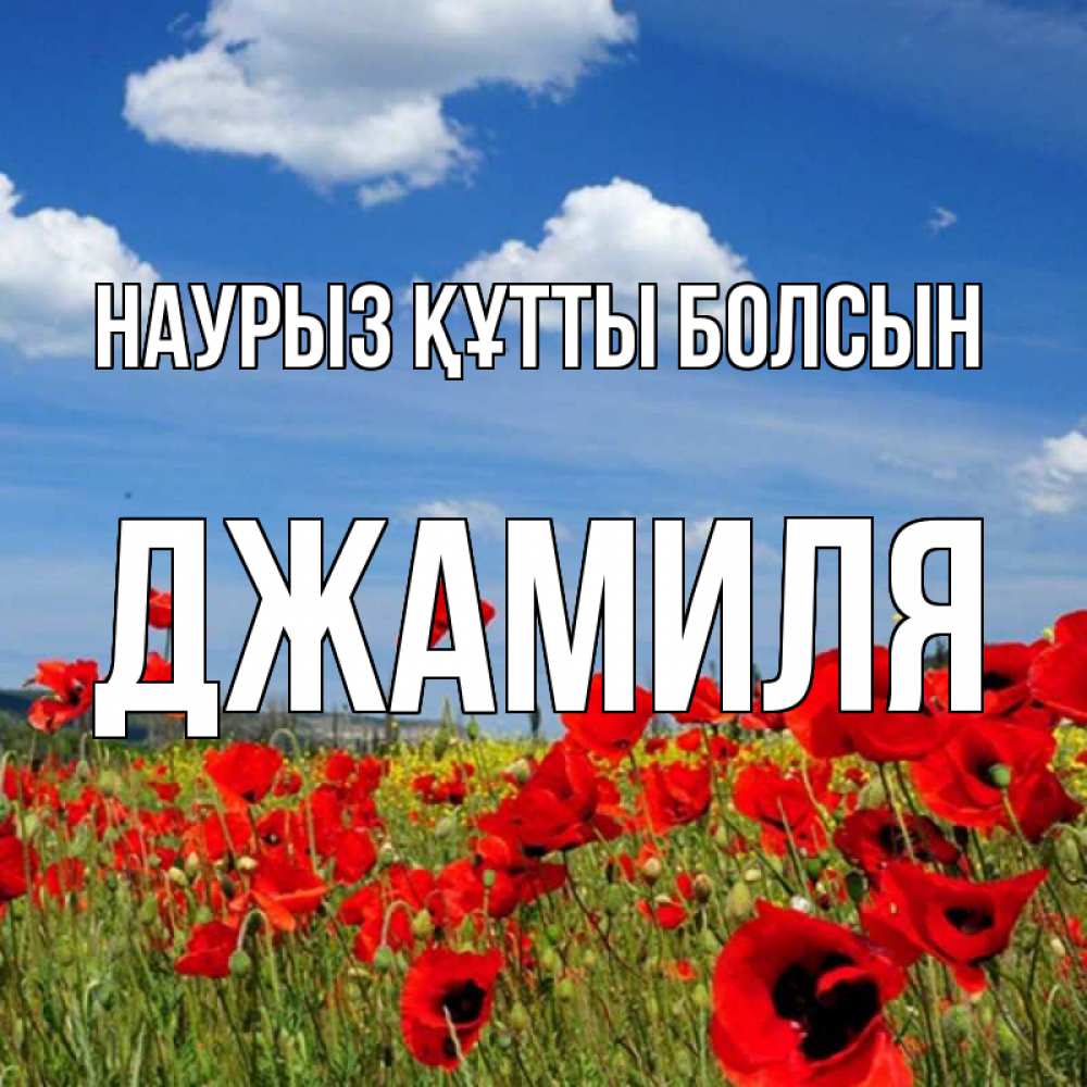 Открытка на каждый день с именем, Джамиля Наурыз құтты болсын наурыз  день 1 Прикольная открытка с пожеланием онлайн скачать бесплатно 