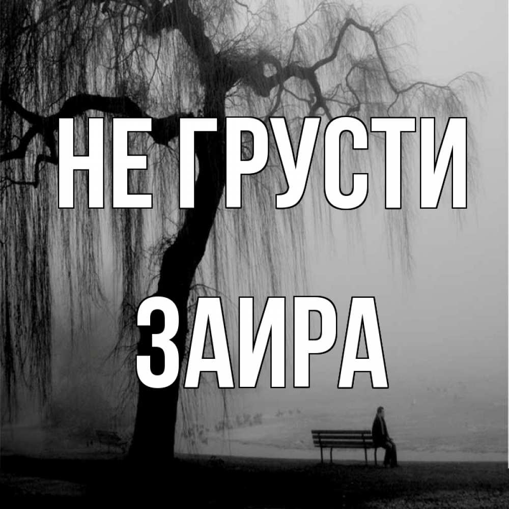 Открытка на каждый день с именем, Заира Не грусти висящие ветки дерева и лавочка под деревом Прикольная открытка с пожеланием онлайн скачать бесплатно 