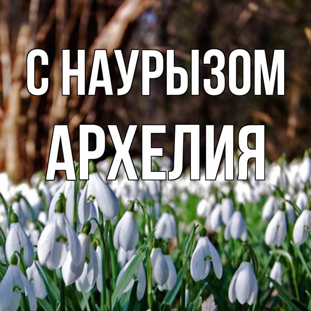 Открытка на каждый день с именем, Архелия С наурызом с подснежниками 1 Прикольная открытка с пожеланием онлайн скачать бесплатно 