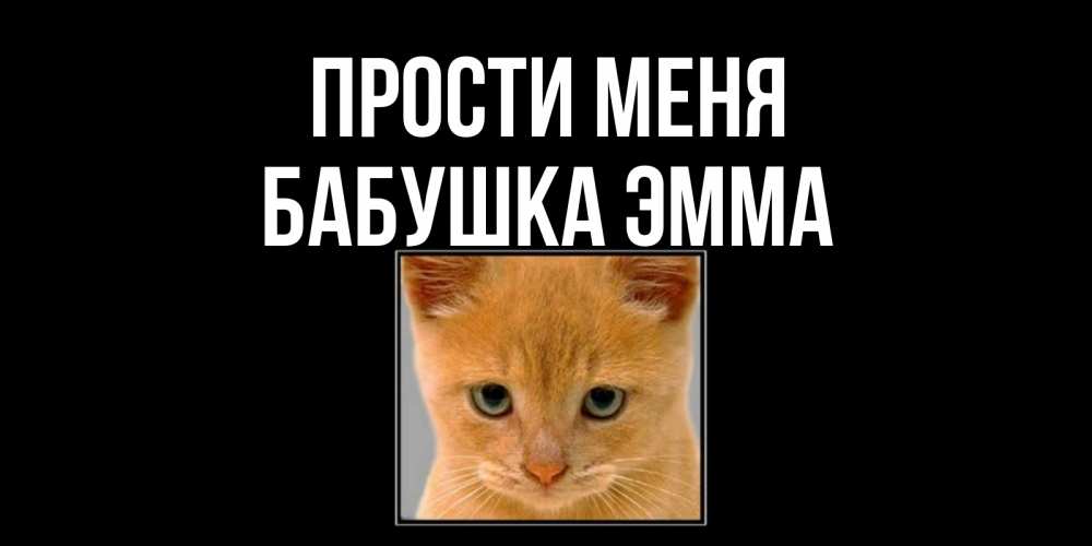 Открытка на каждый день с именем, Бабушка-Эмма Прости меня рыжий грустный кот просит прощения Прикольная открытка с пожеланием онлайн скачать бесплатно 