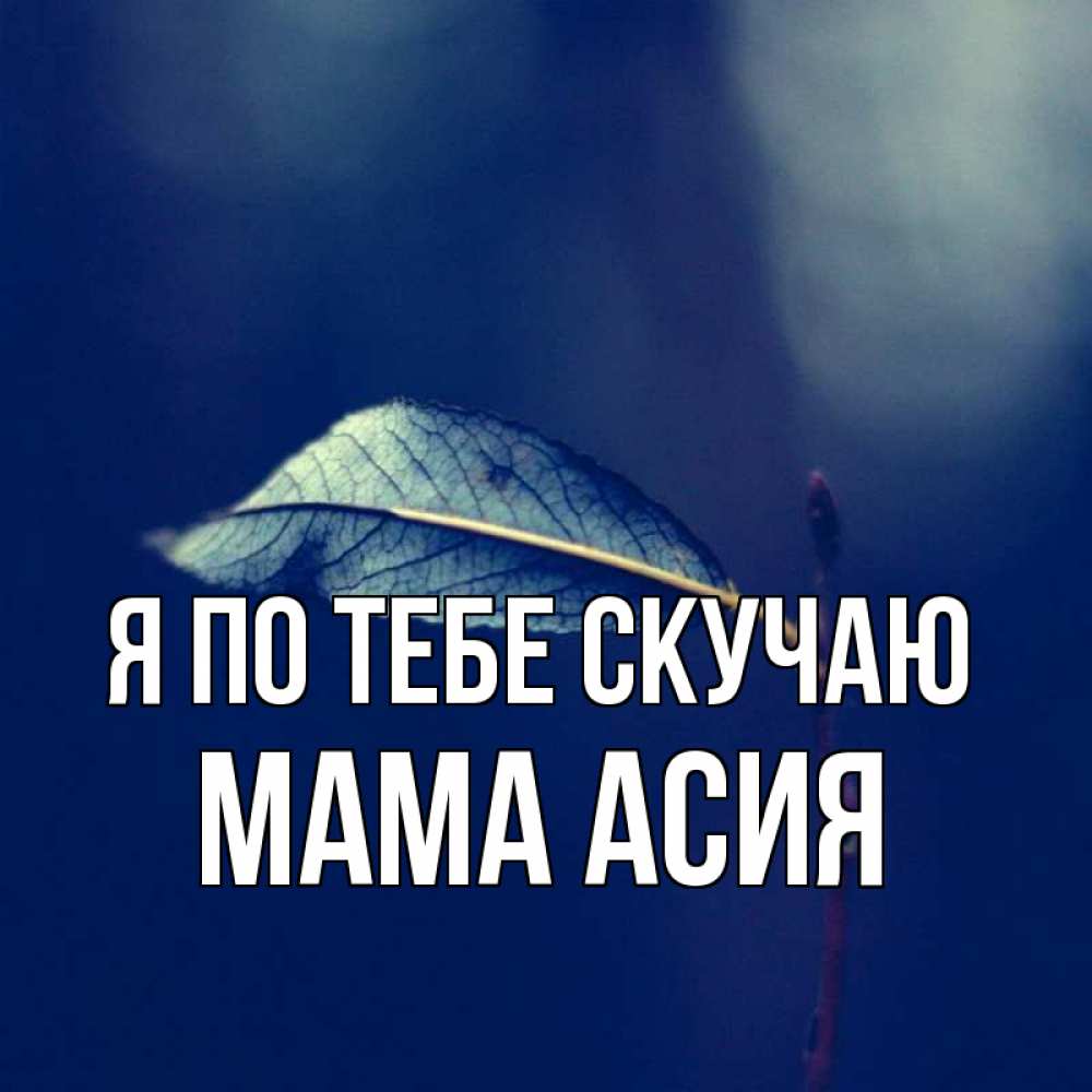 Открытка на каждый день с именем, Мама-Асия Я по тебе скучаю одна ветка 1 Прикольная открытка с пожеланием онлайн скачать бесплатно 