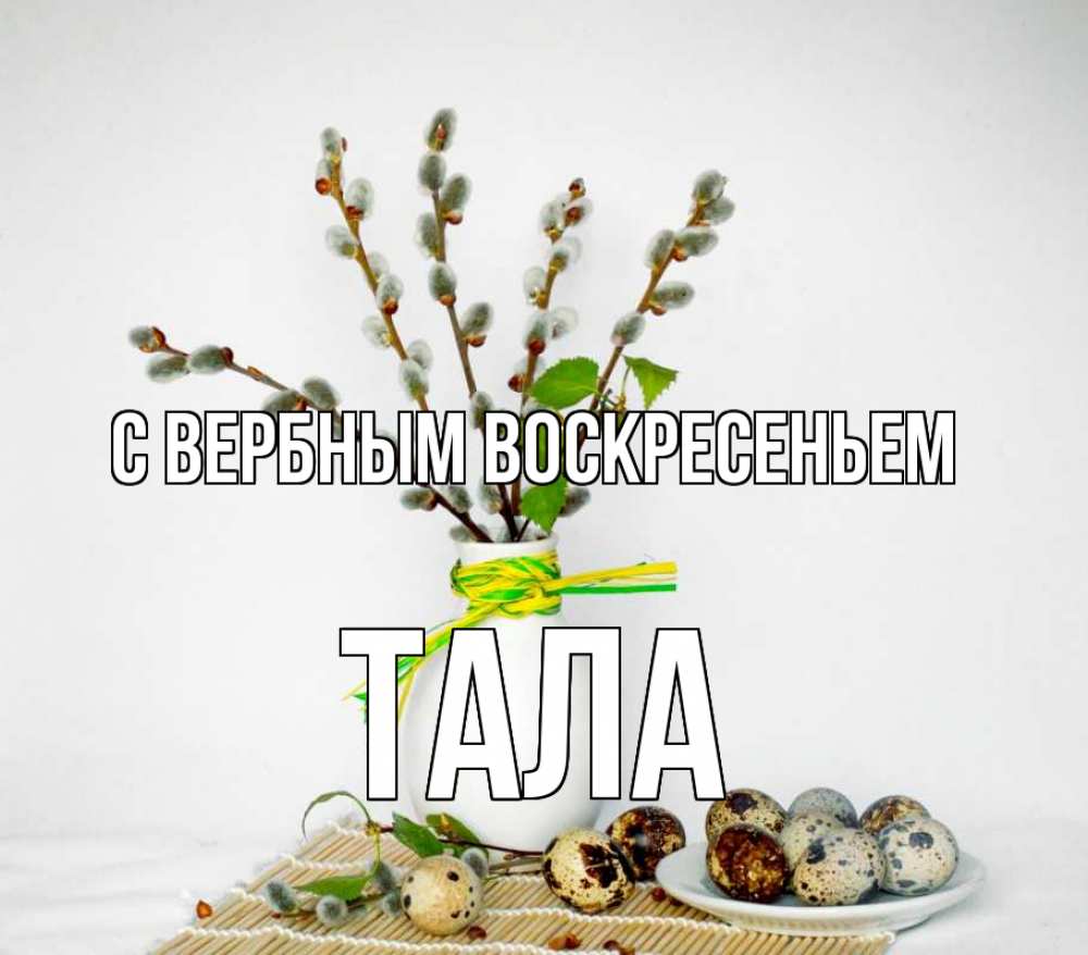 Открытка на каждый день с именем, Тала С вербным воскресеньем верба Прикольная открытка с пожеланием онлайн скачать бесплатно 