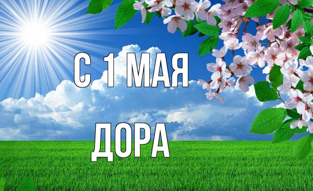 Открытка на каждый день с именем, Дора С 1 мая С 1 мая Прикольная открытка с пожеланием онлайн скачать бесплатно 