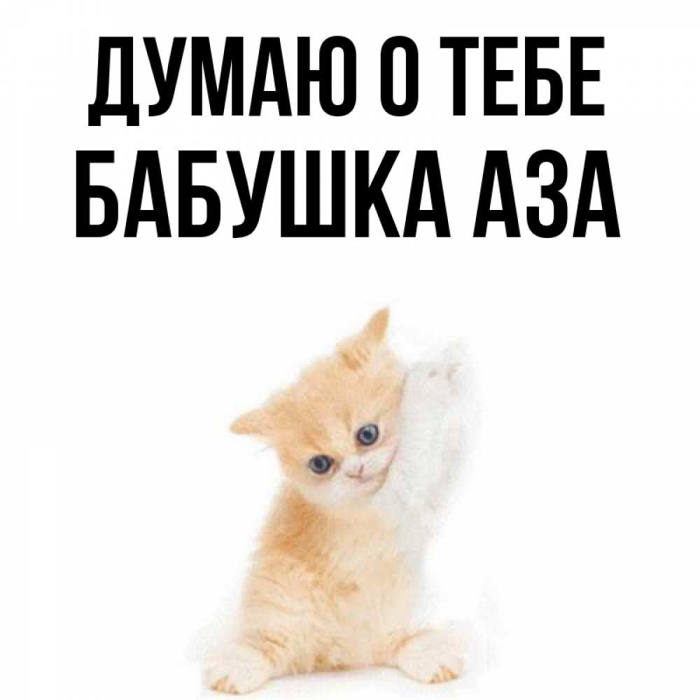 Открытка на каждый день с именем, Бабушка-Аза Думаю о тебе зверушки и милота Прикольная открытка с пожеланием онлайн скачать бесплатно 
