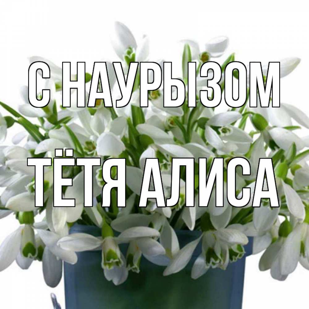 Открытка на каждый день с именем, Тётя-Алиса С наурызом цветы к наурызу новый год в Казахстане Прикольная открытка с пожеланием онлайн скачать бесплатно 