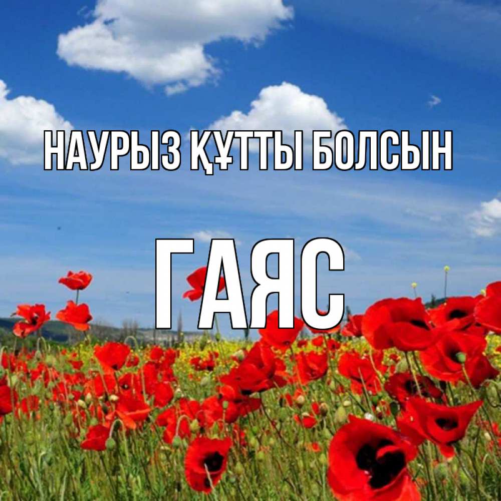 Открытка на каждый день с именем, Гаяс Наурыз құтты болсын наурыз  день 1 Прикольная открытка с пожеланием онлайн скачать бесплатно 