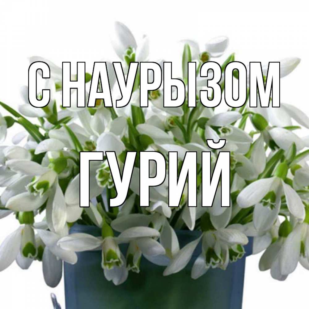 Открытка на каждый день с именем, Гурий С наурызом цветы к наурызу новый год в Казахстане Прикольная открытка с пожеланием онлайн скачать бесплатно 