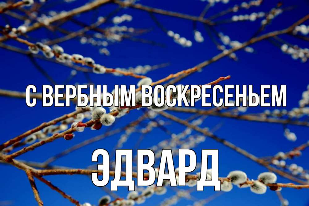 Открытка на каждый день с именем, Эдвард С вербным воскресеньем верба Прикольная открытка с пожеланием онлайн скачать бесплатно 