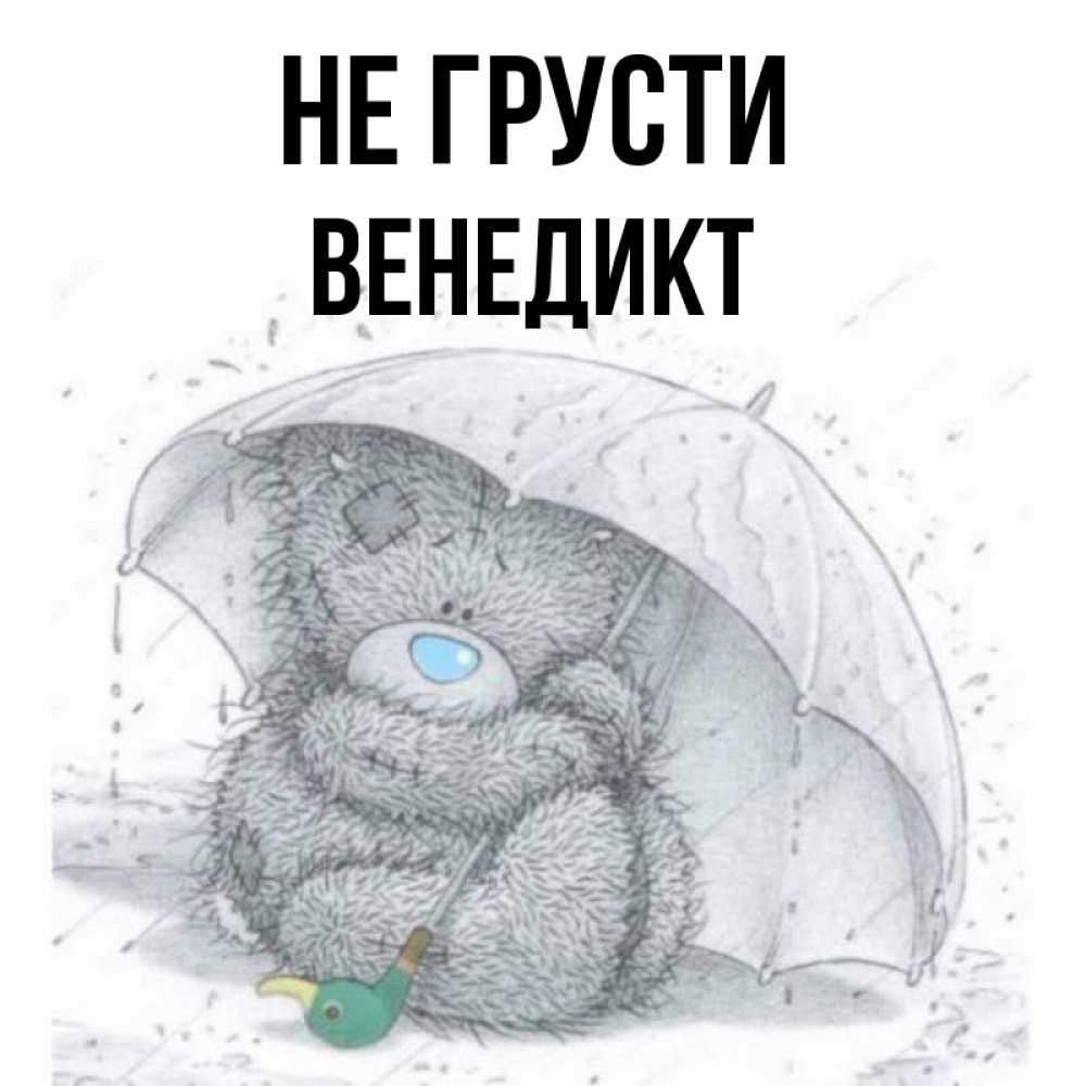 Открытка на каждый день с именем, Венедикт Не грусти спасите мишку Тедди Прикольная открытка с пожеланием онлайн скачать бесплатно 
