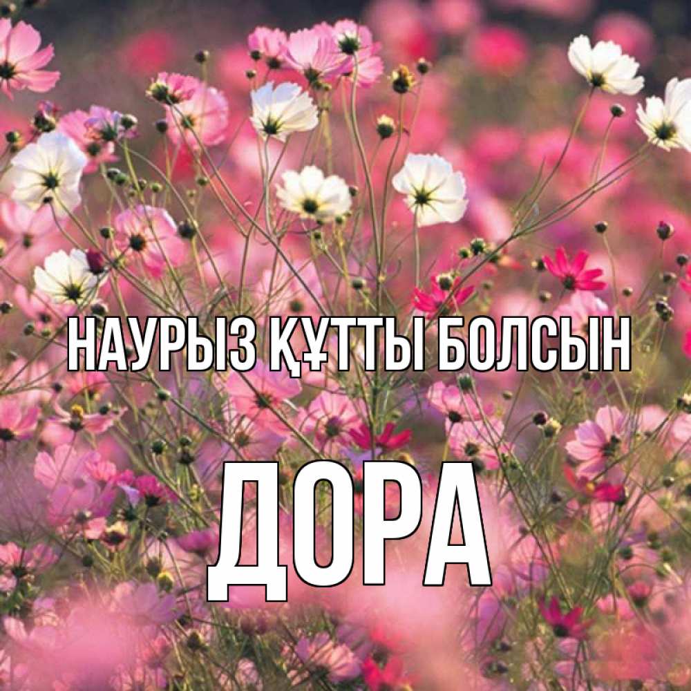 Открытка на каждый день с именем, Дора Наурыз құтты болсын красиво 1 Прикольная открытка с пожеланием онлайн скачать бесплатно 