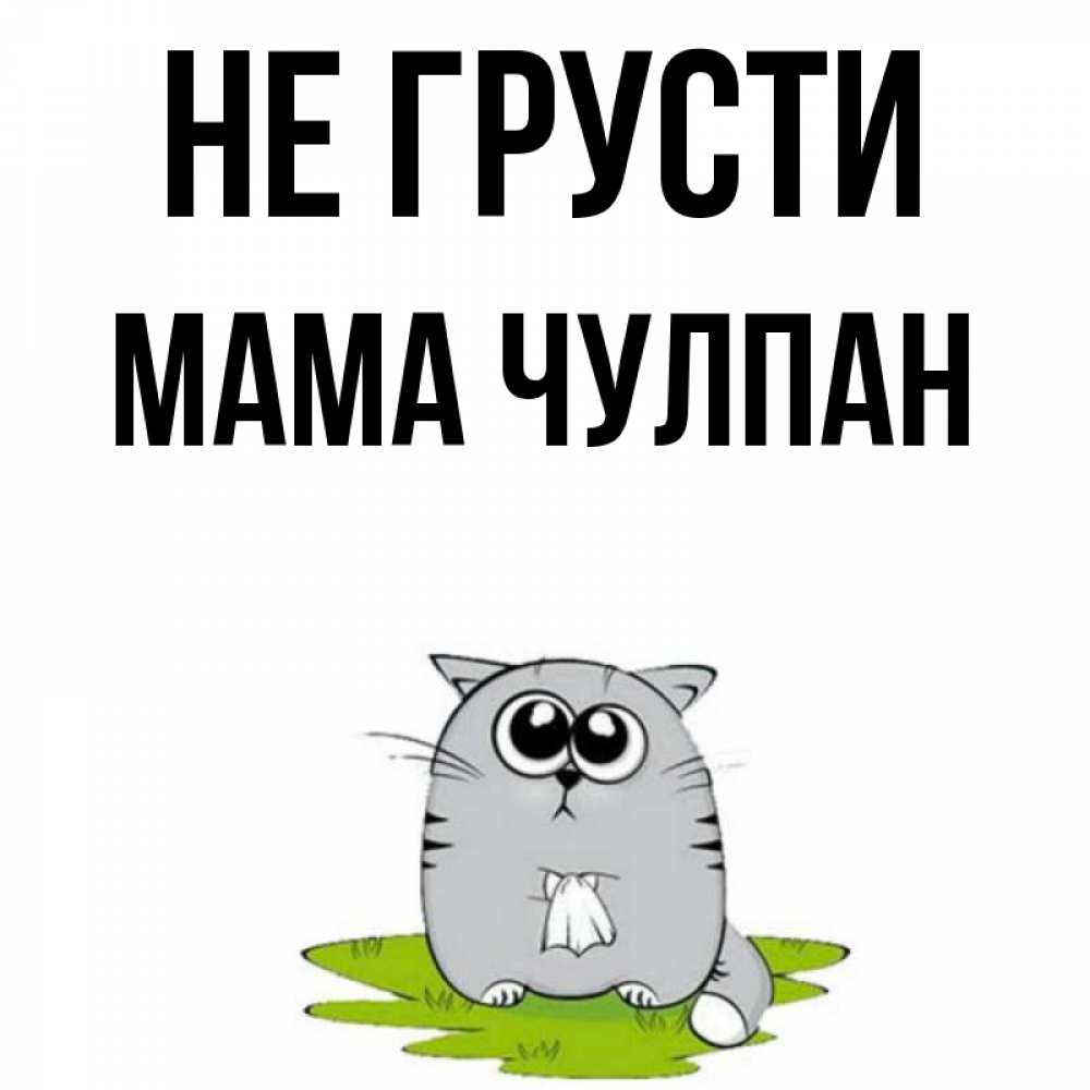 Открытка на каждый день с именем, Мама-Чулпан Не грусти грустный котяра Прикольная открытка с пожеланием онлайн скачать бесплатно 
