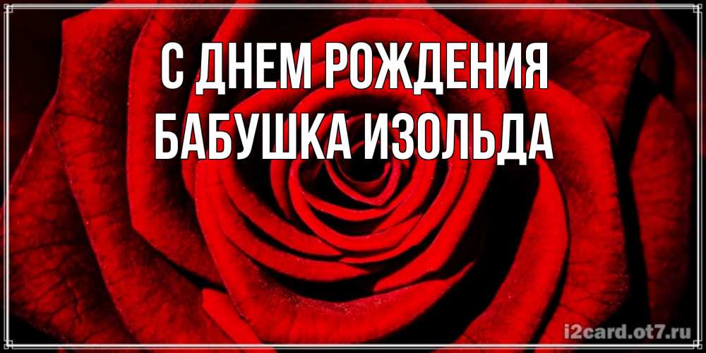 Открытка с именем Бабушка Изольда С днем рождения красивая роза с ...